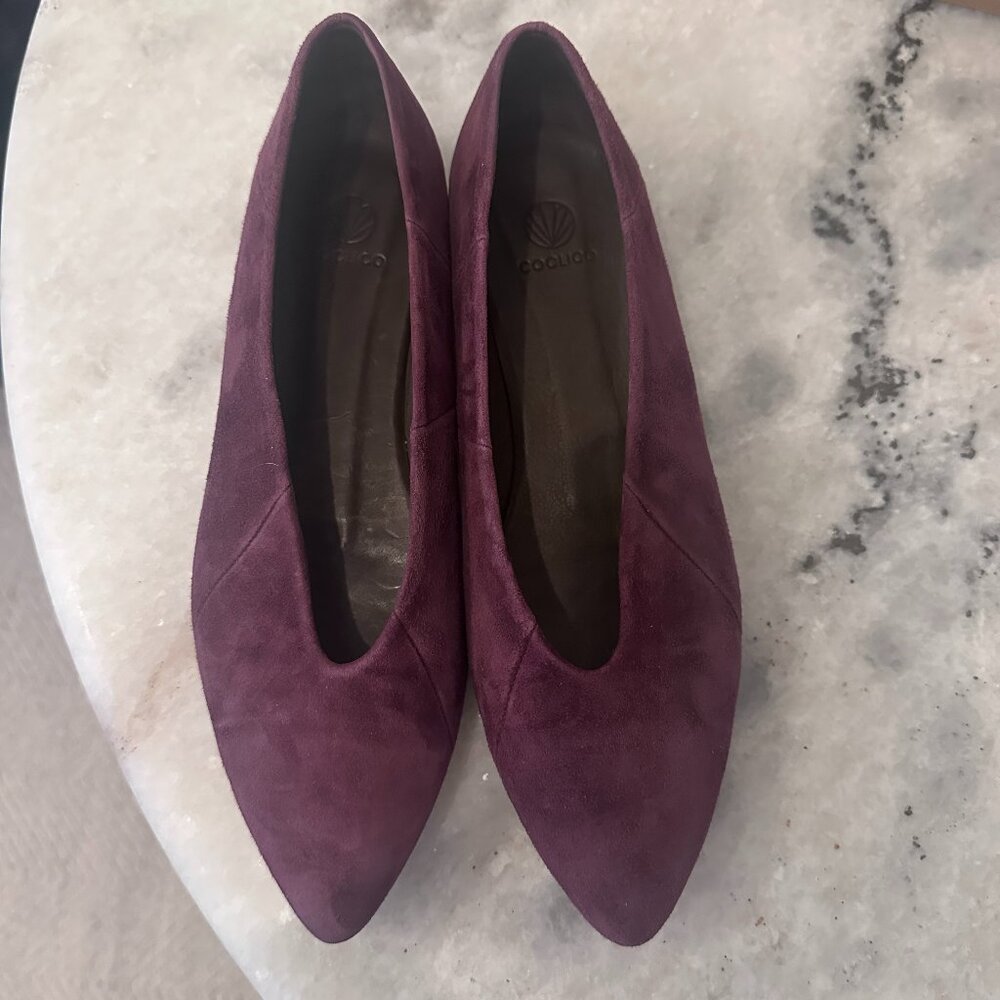 COCLICO Dall suede flats in raisin, size 38.5 ~ pre-owned!